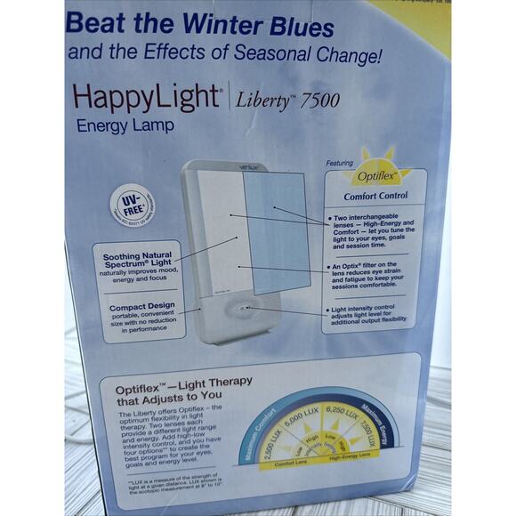 Verilux Daylight Therapy Lamp Happy Light Natural Spectrum Energy Health 7500LUX - Picture 4 of 8